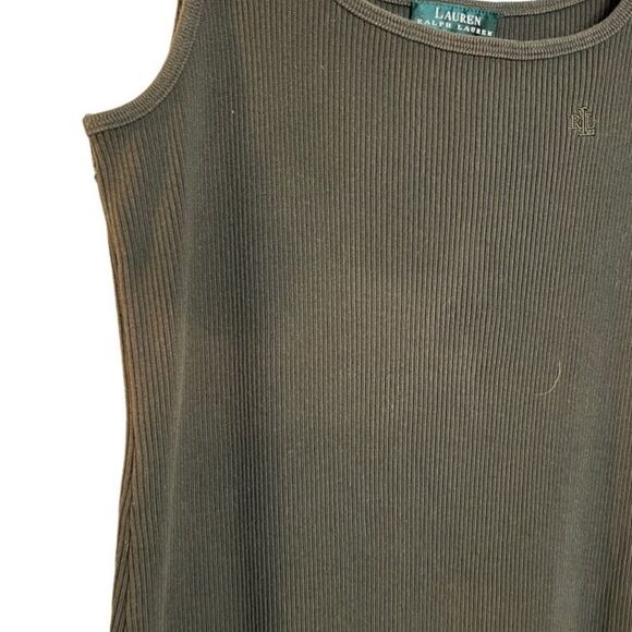 Ralph Lauren Vintage Ribbed Midi Dress Green Size Small Petite - Picture 4 of 5